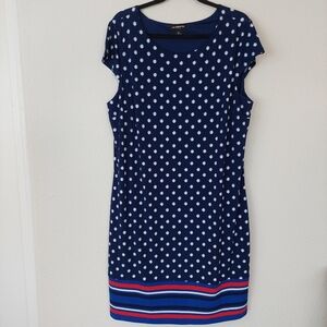 Liz Claiborne Career Polka Dot Nautical Dress Size XL